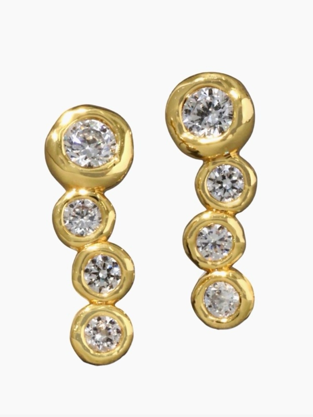 NEW Alexis Bittar Asterales Gold Bar Earrings C Z AU28